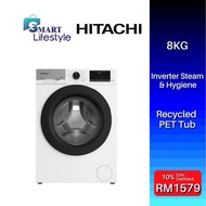 Hitachi 8KG Inverter Steam & Hygiene Front Load Washing Machine BD-80YFVE