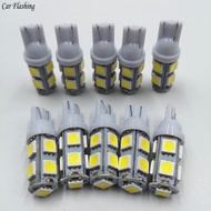 100Pcs LED T10 W5W LED Bulbs 9SMD 5050 W5W T10 LED White Blue auto car wedge clearance lights W5W 19