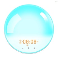 Toho Multifunctional Light Smart Clock Table Lamp with FM Radio Alarm Clock Snooze Function Bedside Lamp Digital Alarm Clock with Sunlight Simulation