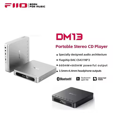 FiiO DM13 Bluetooth Hifi Stereo CD Player 3.5mm/4.4mm Supports Portable Grab Track Transcription And