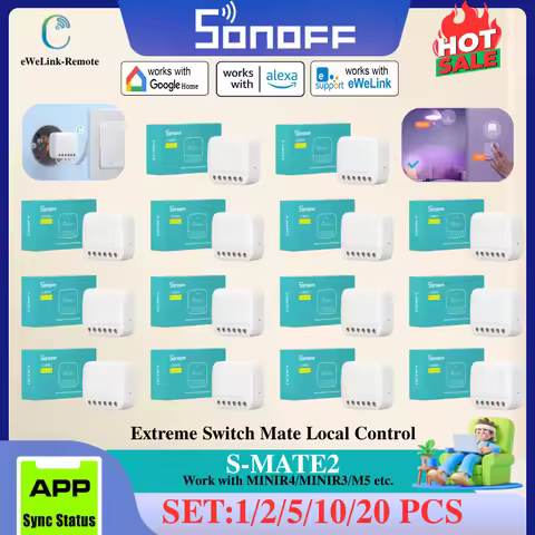 SONOFF S-MATE2 Extreme Switch Mate Smart Home eWeLink Remote Control Support Rocker/Push Button Swit