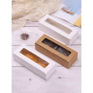 Long Clamshell Window Transparent Macaron Packaging Box Baking Pastry Biscuits Pastry Dessert Packag