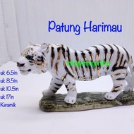 PUTIH - 6.5in Tiger Ceramic White Tiger Statue