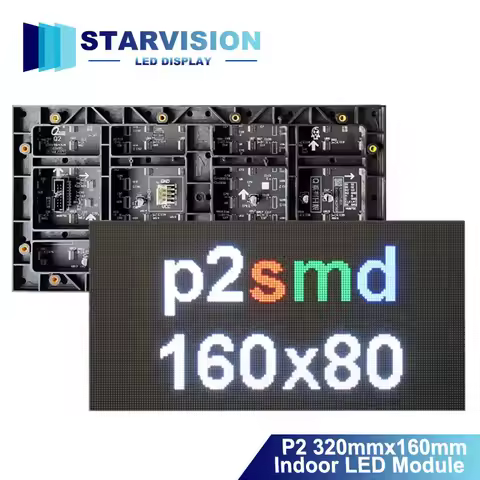 P2 SMD1515 RGB Full Color Indoor 160x80Pixel 1/40Scan 320x160mm LED Matrix Module Advertising Panel 