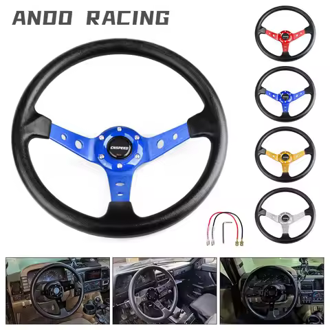 For G29 G920 G923 For Racing Game 350mm 14inch PU Leather Car Racing Steering Wheel With Adapter Pla