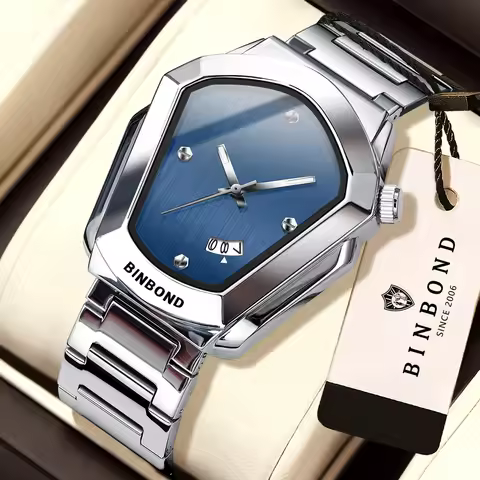 BINBOND Iron Man's Mask Luxury Quartz Watches For Men Luminous Waterproof Precise Men's Watch Stainl