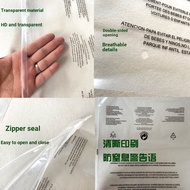 Transparent Transparent Zipper Bag Warning Language Foreign Trade Clothing Bag English pe Bag Sealed