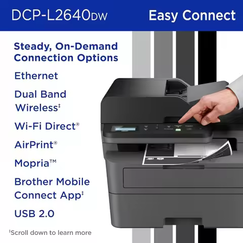 Wireless Compact Monochrome Laser Printer with Copy Scan Duplex Mobile Alexa Compatible