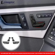 YOUNGSTAR 6Pcs Carbon Fiber Seat Adjustment Button Cover for Mercedes-Benz A/B/C/E/GLA/GLB/GLC/GLE/G