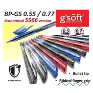 Gsoft ball pen GS 055 077 ballpen economical 5566 smooth waterproof bullet tip (pena mata bulat)