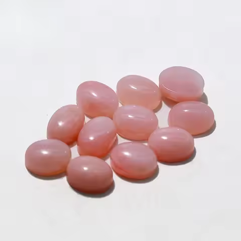 Natural gemstone powder opal egg-shaped ring surface oval flat bottom plain surface opal/opal loose 