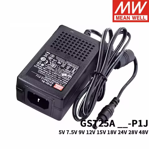 MEAN WELL power supply GST25A GST25A05-P1J | 5V GST25A07-P1J | 7.5V GST25A09-P1J | 9V GST25A12-P1J |