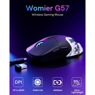 Womier G57 Wireless Gaming Mouse 8000 DPI 2.4G/Bluetooth/USB-C Rechargeable Wireless Mouse with 5 Pr