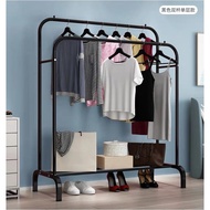 Single Double Clothes Rack Laundry Cloth Rak Baju Hanging Organizer Mulig Penyidai Baju