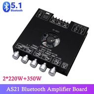 AS21 220WX2+350W 2.1 channel TPA3255 Amplifier Chip Bluetooth 5.1 Digital Amplifier Board Power Audi