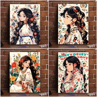 DROFE-30*40cm-paint by numbers-Oil painting by number-number painting-Trendy girl-oil painting-paint