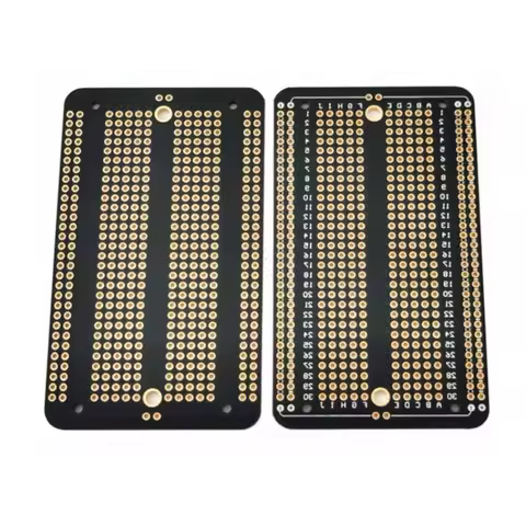 2PCS 52.1MMx88.9MM Black Oil Gold Five Hole Universal Board Breadboard Prototype Version Hole Board 