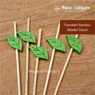 Bamboo Cocktail Mocktail Leaf Model Fruit Skewer
