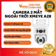 Camera 2 Mắt Ngoài Trời Xmeye A28 Chuẩn 6.0Mpx - Camera Chuẩn ONVIF Tích Hợp Đầu Ghi Hình IP - Bảo h