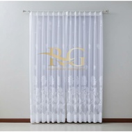 Patterned Curtain Vitrase | S-Shaped Wire Hanger Room Divider Curtain (Thin Layer)