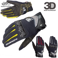 KOMINE Gloves GK162 3D Protection Carbon Fiber Mesh Plus Touch Screen Full Finger Unisex Gloves/MOTO