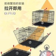Dog Cage Medium-Sized Dog Kennel Toilet Integrated Small Dog Dog Cage Iron Net Folding Pet Cage Indoor Home Cat Cage