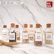 Kuma Kitchen Spice Bottle 100ml Glass Material Free Sticker Spice and Herb Glass Bottle Aesthetic Organizer Kitchen Jar