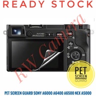 LAYAR PET Screen Guard sony A6000 A6100 A6300 A6400 A6600 A6500 A5100 A5000 Anti-Scratch LCD Screen 