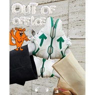 [One] Genuine Off White "ooo" out of office Retro Casual Arrow Sneakers