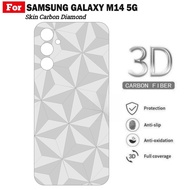 Samsung M14 5G Carbon Skin Diamond Motif Garskin Anti-Fungus Back Protector for Mobile Phones hp