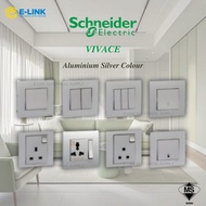 [SIRIM] Schneider Electric Vivace [Aluminium Silver] Series Switch Socket,Modern Suis,KB 13A 15A 20A