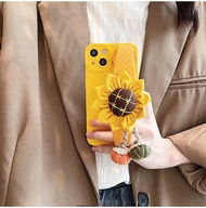ดอกทานตะวันสีเหลืองสายรัดข้อมือโทรศัพท์มือถือสำหรับ iPhone13 ดอกไม้สีเหลืองเคสโทรศัพท์มือถือสำหรับ iPhone12 หนังสายรัดข้อมือโทรศัพท์มือถือสำหรับ iPhone11 ดอกไม้สามมิติเคสโทรศัพท์มือถือสำหรับ iPhone11promax