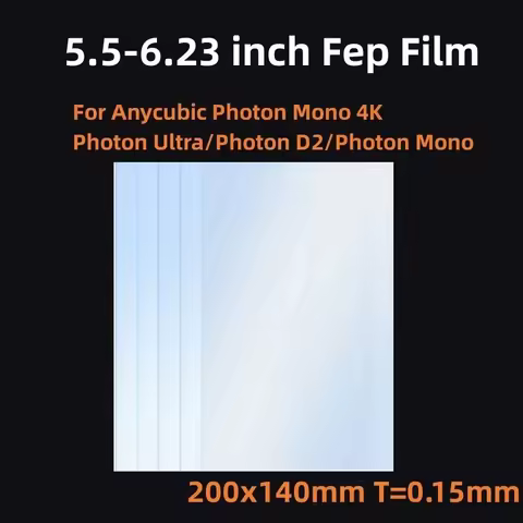 FEP Film 6.23 Inch 200*140*0.15mm For Elegoo Mars Mars 2 Pro Creality Series ANYCUBIC Photon S D2 Ul