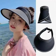Sun hat UPF50 Korean summer UV anti-UV empty top hat outdoor travel female sun visor headband hat