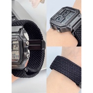Suitable for casio casio AE1200/1300WH Strap Nylon Magnetic Extended Small Square Replacement Watch 