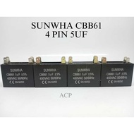 SUNWHA CBB61 4 PIN FAN CAPACITOR MOTOR AIRCOND (5UF)