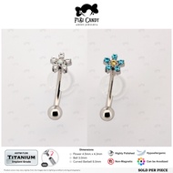 FiBiCandy ICB0029 Bini Flower Rook 16G Astm F136 Implant Grade Titanium Earring Rook