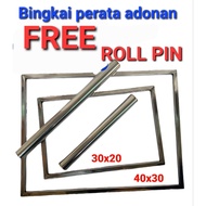 Kastengel Cookie Dough Leveler Frame + Stainless Steel Cookie Dough Rollpin