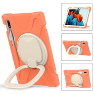 เคสกันกระแทกสำหรับ Samsung Galaxy Tab S7 Siicone SM-T870 SM-T875ขาตั้งหมุนได้กันตก