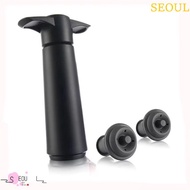 SEOUL Wine Vacuum Pump, Reusable with Stoppers Wine Bottle Stoppers, Bottle Sealer Sealed Black Repl