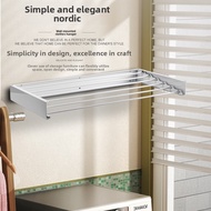 Balcony Rack Creative Closed Bath Towel Rack Bathroom Wall-Mounted Drying Rack Hidden Towel Rack