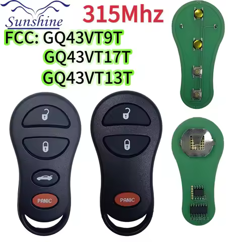 2pieces GQ43VT9T GQ43VT17T GQ43VT13T 315MHZ Remote Key/PCB For Chrysler Concorde 300 LHS Neon Dodge