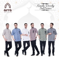 Arra Dzaki Baju Koko Pria Lengan Pendek Dewasa Bahan Oxford Denim Size S M L XL XXL