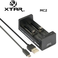 Original Xtar MC2 Charger Battery Universal usb DAUBLE AWT 18350 18650 32650 26650 21700 14500 10140