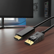 4K by 2K DP to HDMI Adapter, 1080P DisplayPort to HDMI-Compatible Converter with 1.8m Cable for PC, 