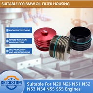 SK CUSTOM Forged Aluminum Housing For N20 N26 N51 N52 N53 N54 N55 Engine Oil Filter Cap