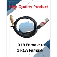 1 XLR Female to 1 RCA Female Audio Cable 1M
