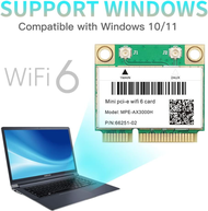 MPE-AX3000H WiFi 6การ์ดไร้สาย Dual Band 802.11ax ครึ่ง Mini PCI การ์ด WiFi ตัวแปลงเครือข่ายด่วน BT5.
