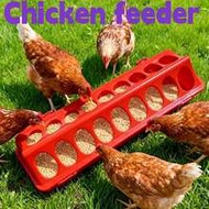 1pc Multi-Hole Chicken Feeder, Chick Rearing Feeder, Elongated Multi-Hole Bird Feeder, Anti-Scratch 