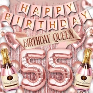 (SG SELLER) 55th Birthday Decorations, 55th Birthday Balloon, Rose Gold Birthday Decorations Set 55 